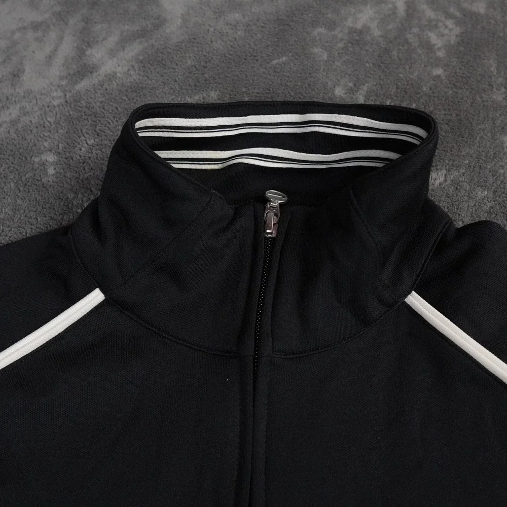 VTG Nike Track Jacket Womens 12-14 Large‎ Black Dri-Fit Windbreaker Y2K Swoosh